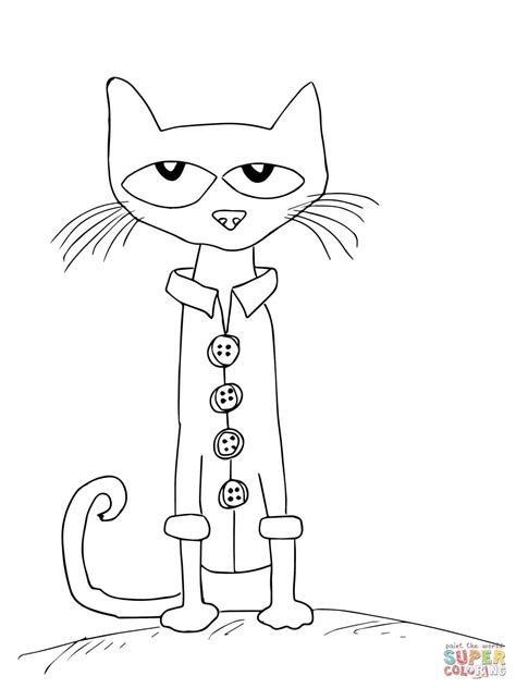 Cat coloring page, Pete the cats, Free coloring pages