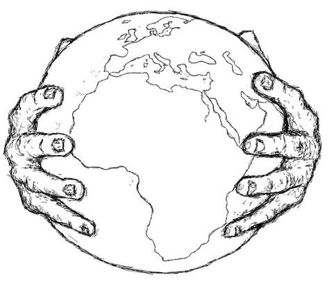 Hand Holding Earth Drawing at GetDrawings | Free download