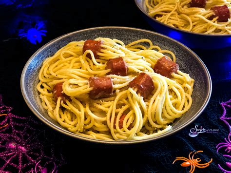 Hot Dog Spaghetti Spiders - Swirls of Flavor