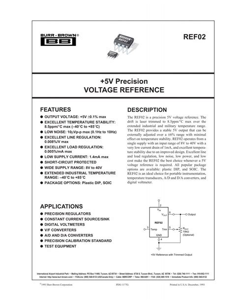 +5V Precision VOLTAGE REFERENCE REF02