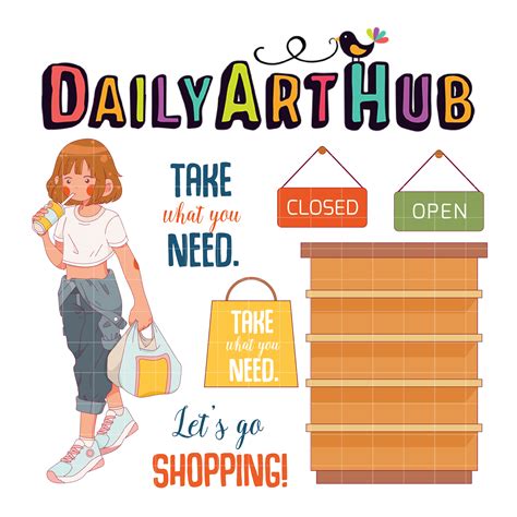 Shopping Anime Girl Clip Art Set – Daily Art Hub – Free Clip Art Everyday