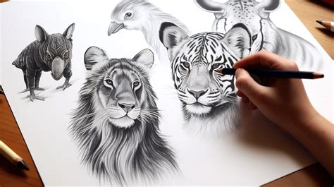 Unique Animal Pencil Drawings