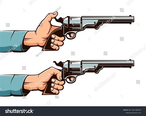 Pistol Hand Hand Wild West Gun Stock Vector (Royalty Free) 2201388343 ...