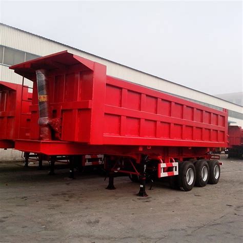 4 Axis Hydraulic Cylinder Dumping Tipper Trailer End Dump Truck ...