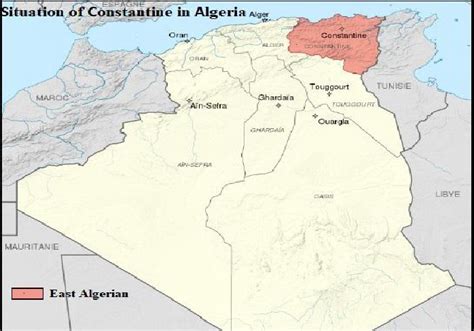 Map representing the situation of Constantine in Algeria. | Download ...