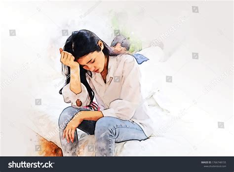 1,555 Sad Girl Watercolor Images, Stock Photos & Vectors | Shutterstock