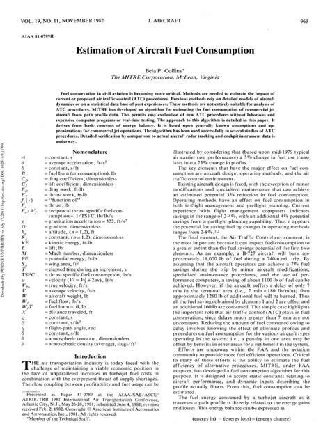 Estimation of Aircraft Fuel Consumption | PDF | Aircraft | Air Traffic Control