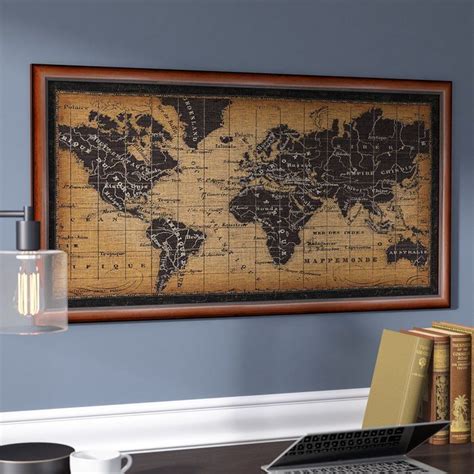 Old World Map Framed Graphic Art | Map wall art, World map wall art, World map picture