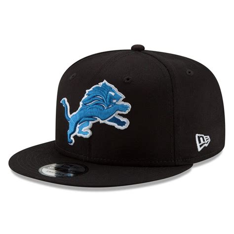 Men's New Era Black Detroit Lions Basic 9FIFTY Adjustable Snapback Hat ...