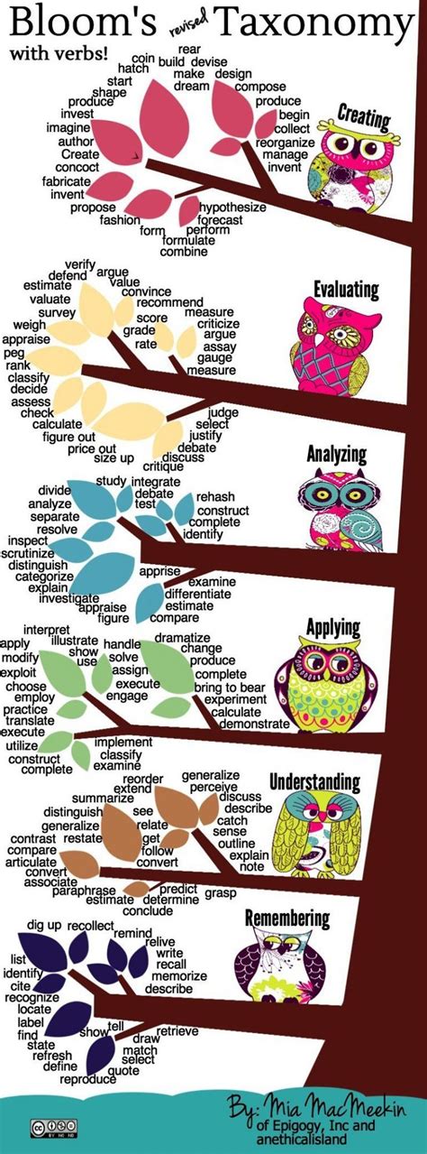 Bloom's Revised Taxonomy Action Verbs infographic - e-Learning Infographics | Taxonomía de bloom ...