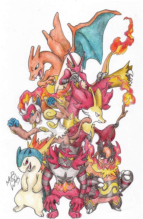 Pokemon fire starter squad! ( final evolution) by MAR0WAK on DeviantArt