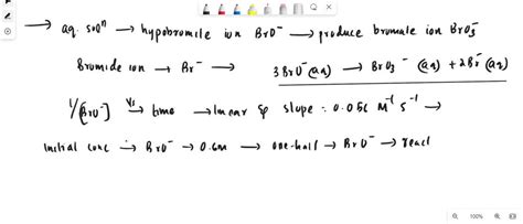 SOLVED: In aqueous solution, hypobromite ion, BrO-, reacts to produce bromate ion, BrO3 -, and ...