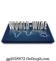 3D Flat World Map Stock Illustrations - Royalty Free - GoGraph