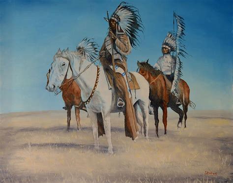 Native American Riding Horse Painting