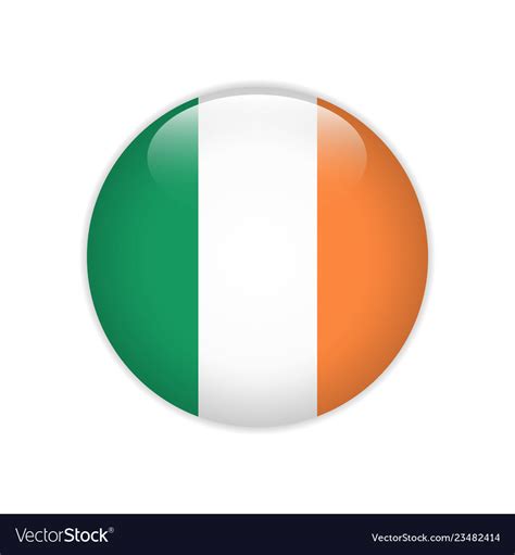 Ireland flag on button Royalty Free Vector Image