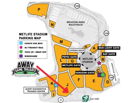 Metlife Stadium Concert Parking Lot Map - Away Game Tailgate