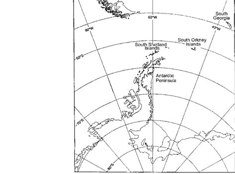 Map showing the location of the South Orkney Islands | Download Scientific Diagram