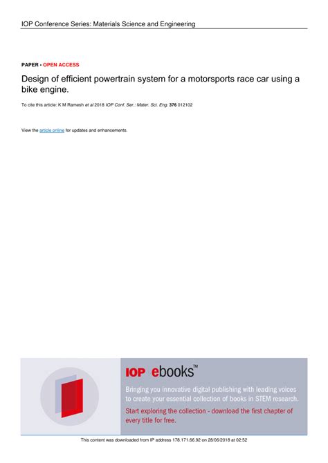 (PDF) Design of efficient powertrain system for a motorsports race car using a bike engine.