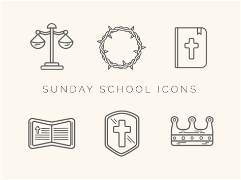 Sunday School Icon Set by Beau Heubach on Dribbble