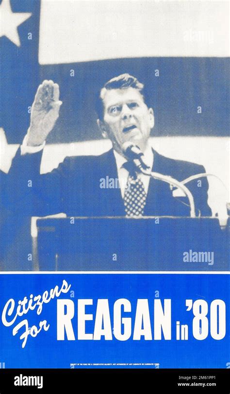 Ronald Reagan campaign poster - political - 1980. Lets make America great again Stock Photo - Alamy