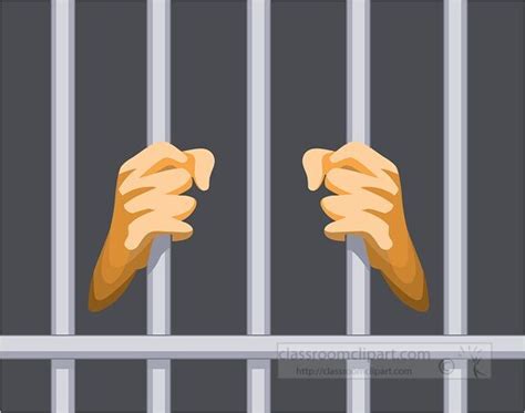 Law and Legal Clipart-prisoner hands on prison bars clipart