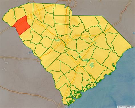 Map of Anderson County, South Carolina - Thong Thai Real