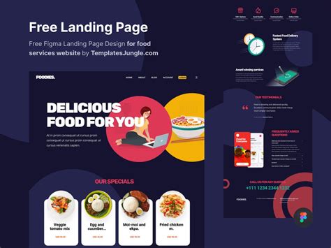 Foodies - Free Figma Landing Page Design Template for Food services ...