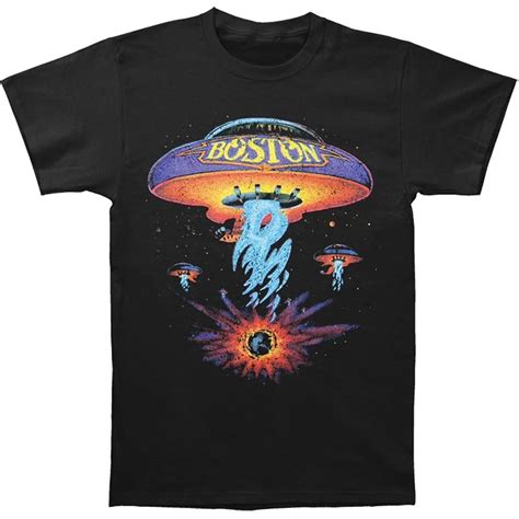 2018 Streetwear Short Sleeve Tees Boston Spaceship Classic Rock Album ...