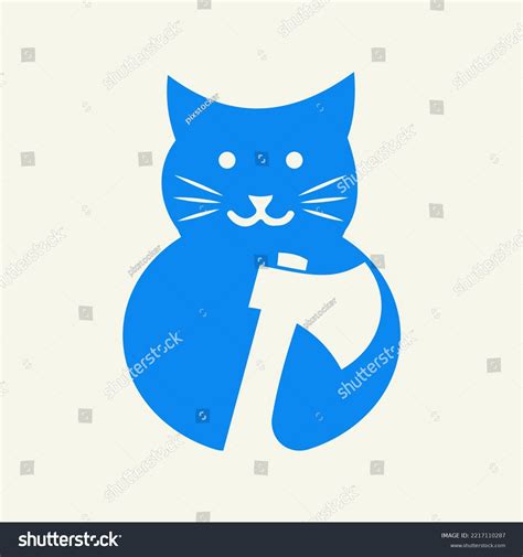 Cat Axe Logo Negative Space Concept Stock Vector (Royalty Free ...