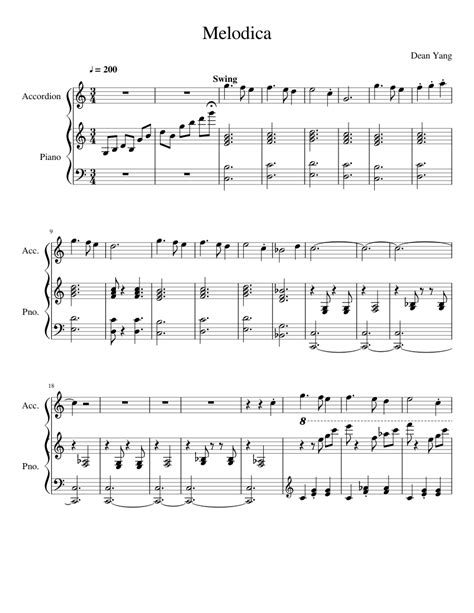 Melodica Sheet music for Piano, Accordion (Mixed Duet) | Musescore.com