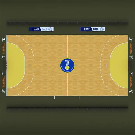 Handball court 3D Model Game ready .max .obj .3ds .fbx .mtl - CGTrader.com