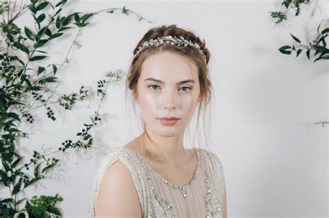 Bohemian ethereal bridal crystal browband headband - Isadora - Debbie Carlisle