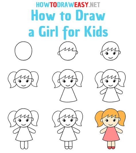 How to Draw a Girl for Kids - How to Draw Easy