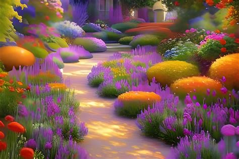 Beautiful Flower Garden with Peaceful Pathway -2877 - AI Generated ...