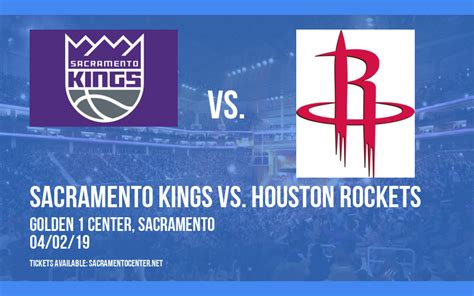 Sacramento Kings vs. Houston Rockets Tickets | 2nd April | Golden 1 ...