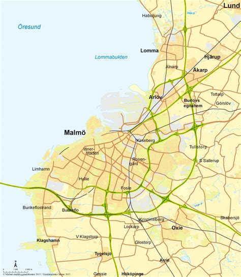 Malmö area road map