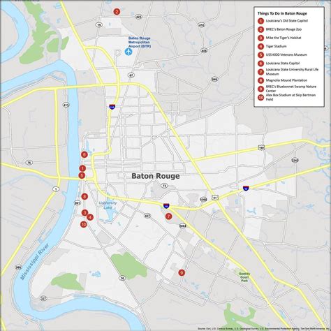 Map of Baton Rouge, Louisiana - GIS Geography