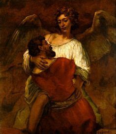 Rembrandt - Jacob Wrestles the Angel Art Painting, Google Art Project ...