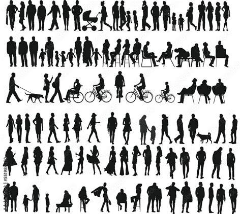 silhouettes of vector people Stock Vector | Adobe Stock