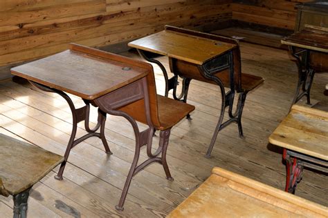 Antique Wood School Desk Free Stock Photo - Public Domain Pictures