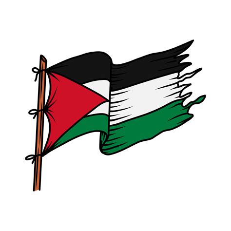 Palestine flag vector illustration. Vector hand drawn of Palestine flag ...