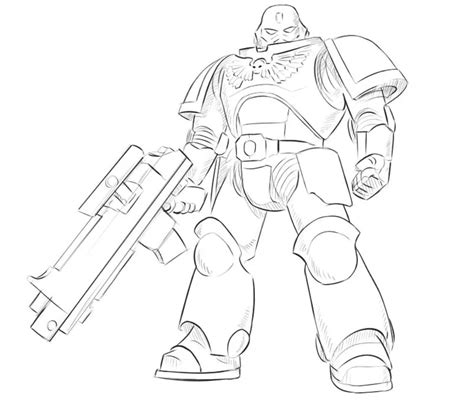 how to draw space marines - theartofdoingstuff