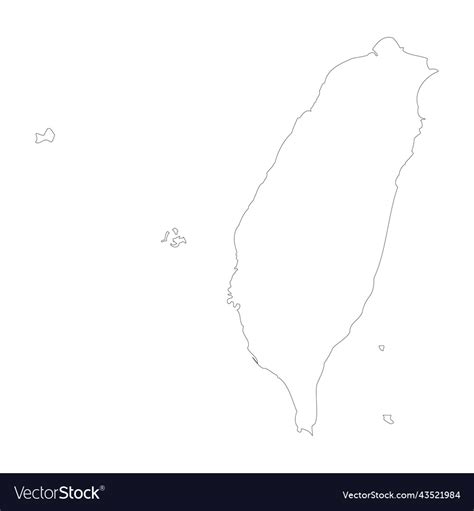 Taiwan country map outline Royalty Free Vector Image