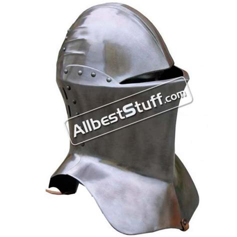 Medieval Frog mouth Armet Helmet Made of 18 Gauge Steel