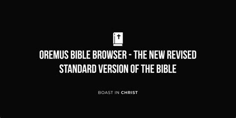 Oremus Bible Browser - The New Revised Standard Version of the Bible