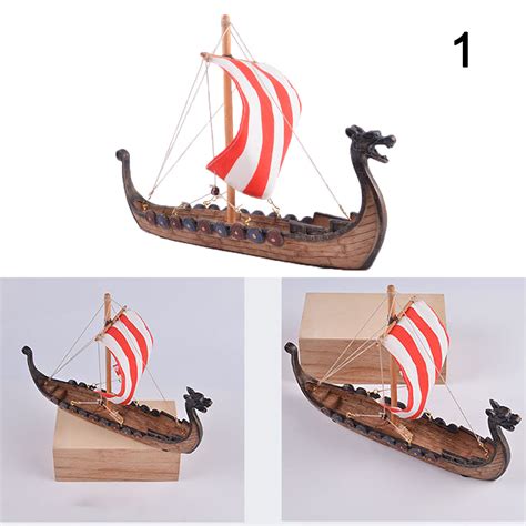 Parts & Accessories - Retro Vikings Dragon Boat Model Hand Carved Ship ...