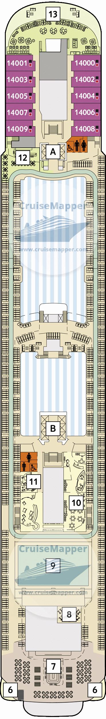 Mein Schiff 3 deck 14 plan | CruiseMapper