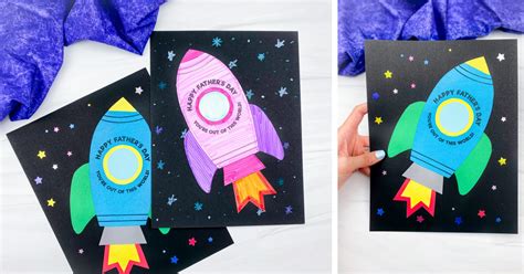 Rocket Father’s Day Card Craft [Free Template] Story - Simple Everyday Mom