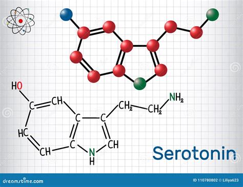 Serotonin Molecule. Illustration Structure From Gold Jewelry. Royalty-Free Stock Photography ...