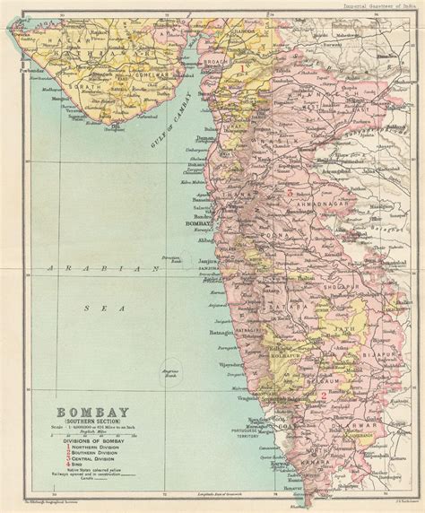 Bombay presidency map - Map of Bombay presidency (Maharashtra - India)